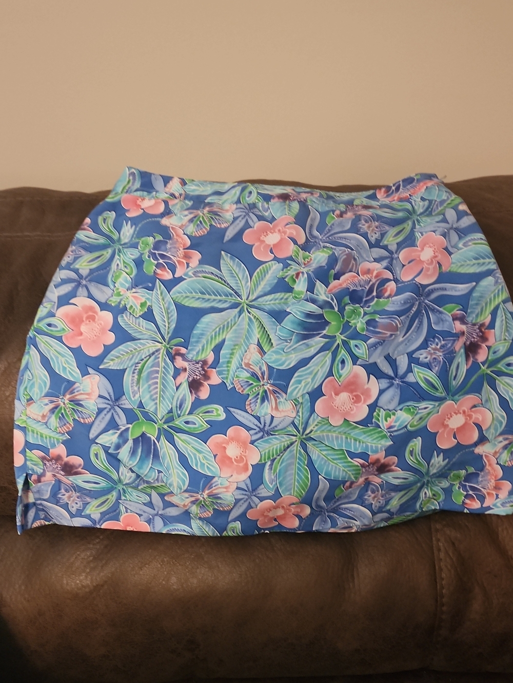 Floral Blue Tropical Print Women's Skort